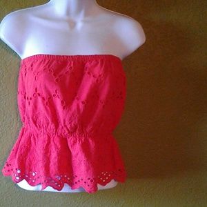 Strapless Eyelet Top M